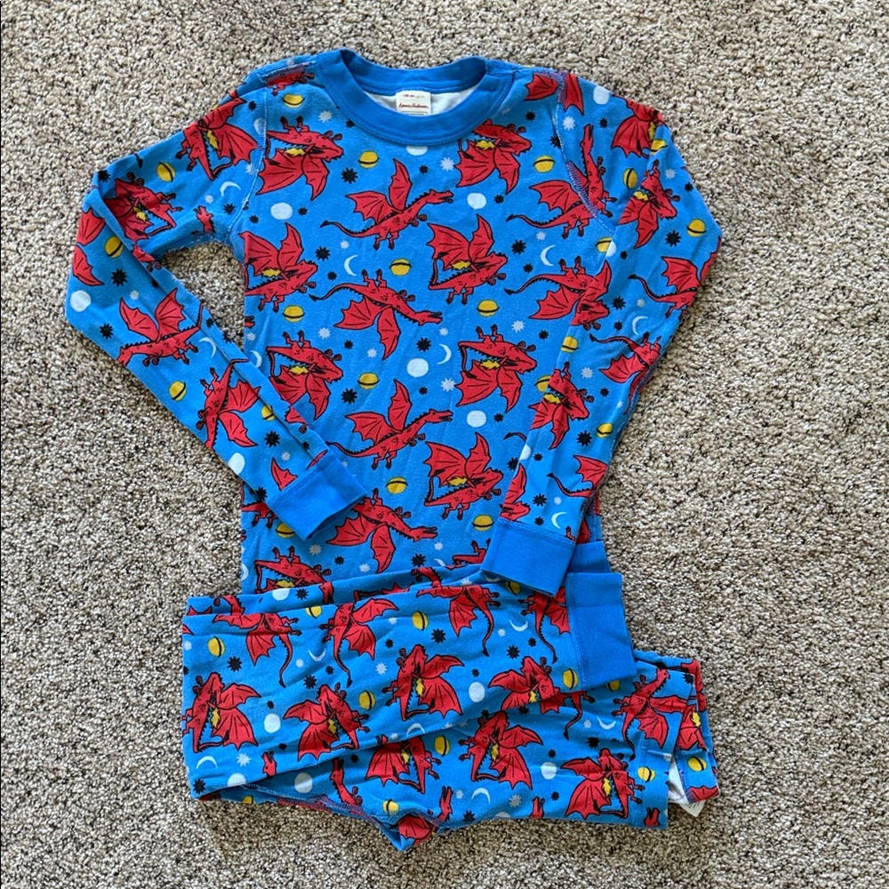 Hanna Andersson LJ Pajama Set with Red Dragon Print